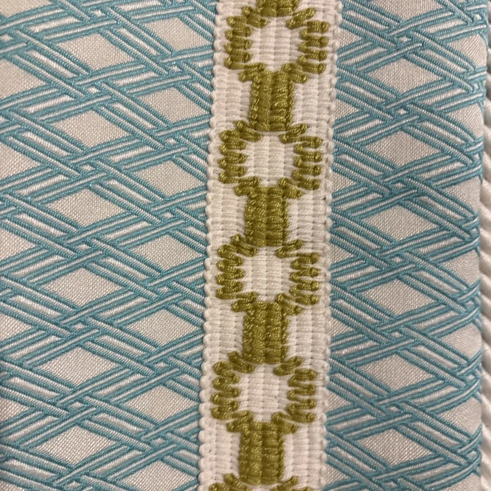 Eastern Accents King Shams Aqua Blue Diamond Mitered Bordered 21x35 Pillow Cases